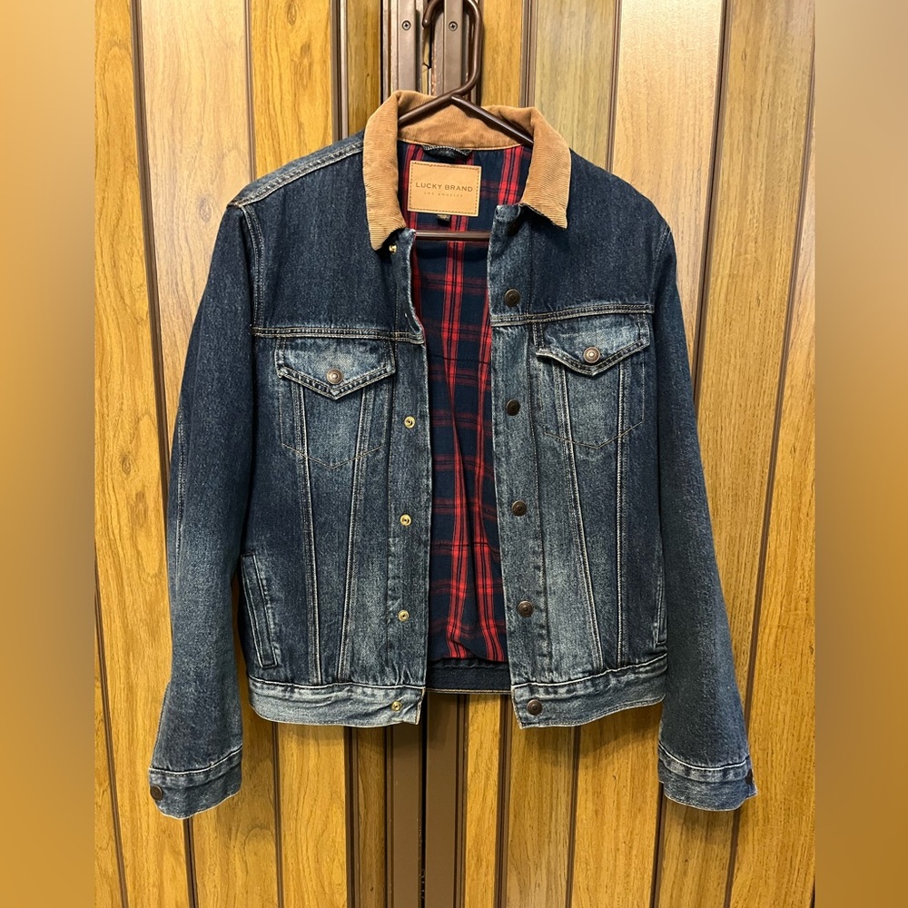 Lucky Brand: The Trucker Jacket: Flannel lined Denim: Men’s size Small